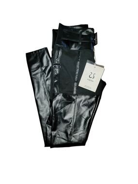 Black Faux Leather High-Waist Moto Leggings